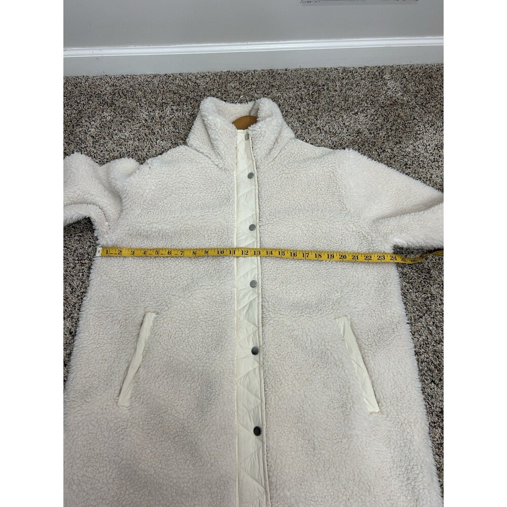 ATHLETA Cozy Day Hybrid Coat Sherpa Size Large Chantilly Cream - Picture 12 of 13
